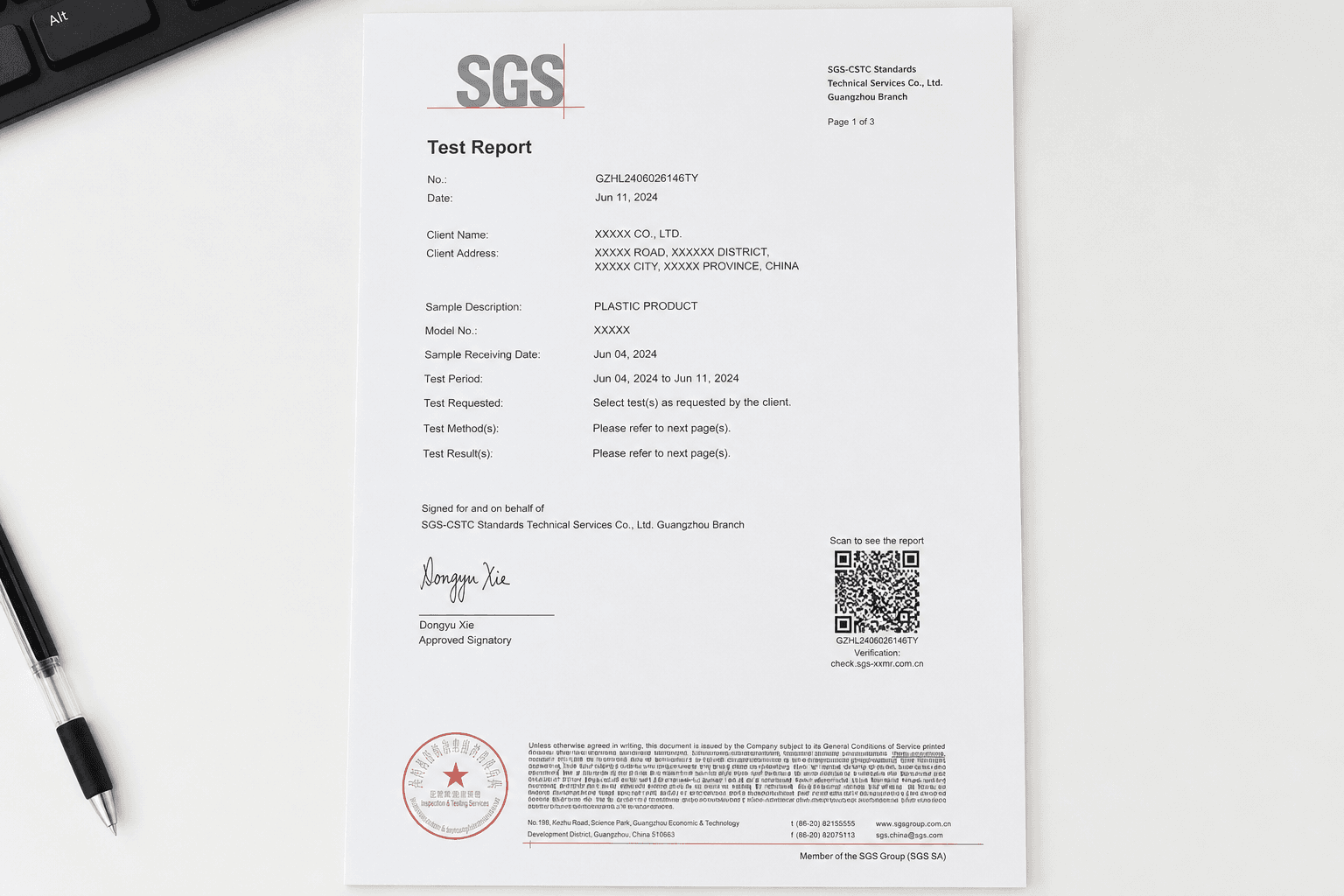 SGS Testing Report